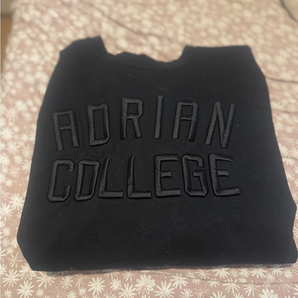 Adrian College Black Crewneck